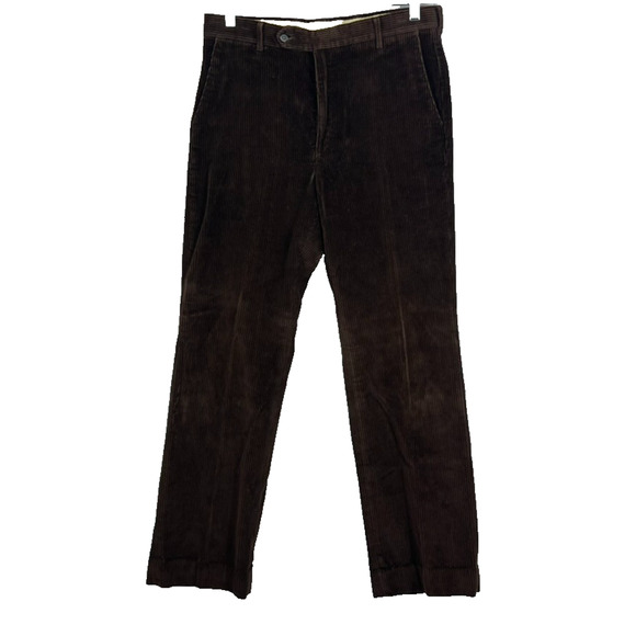Vtg 70s Levi’s Panatela Corduroy Straight Leg Pleated Pants 32x34 Brown USA